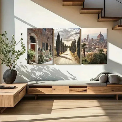 3pcs Florence Baldini Garden Art Painting Wall Art Canvas Unframed - High Quality Print 100% Australian Made Wall Canvas