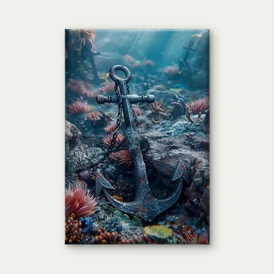 Vibrant Underwater Scene with Coral Reefs 60x90cm Metal Print Ready to Hang