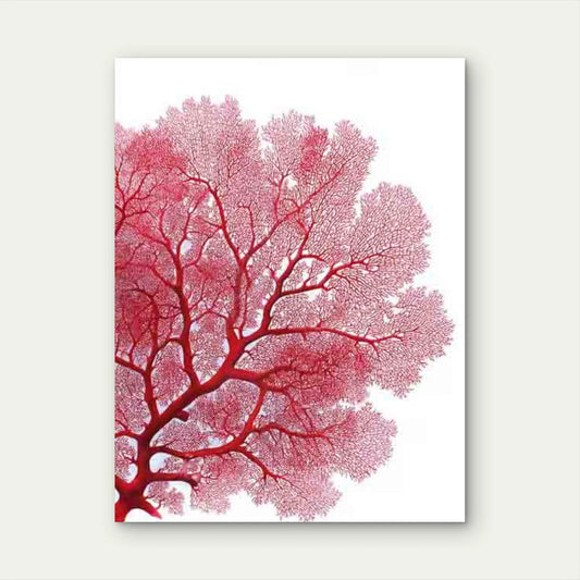 Coral Sea Vibrant Crimson Red & White 40x60cm Metal Print Ready to Hang
