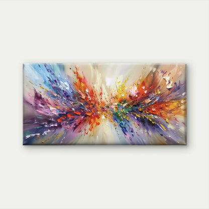 Abstract Vibrant Multicolor Ink Wall Art Canvas Office Home Room Framed 120x60cm