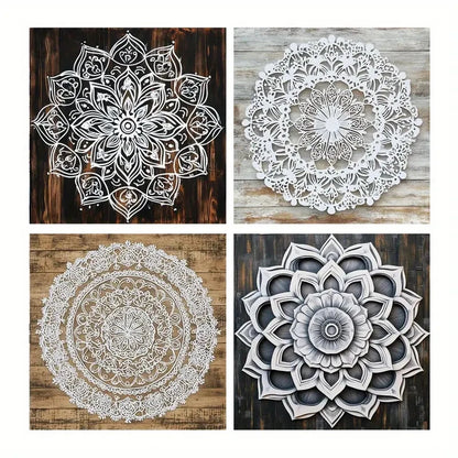 4pcs Deco Mandala Canvas Prints  Wall Art Canvas Framed