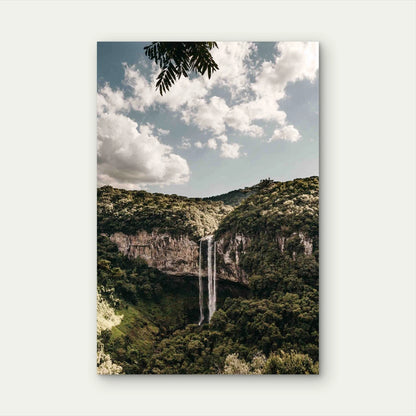 Waterfall in Canela, Rio Grande do Sul ,Brazil Metal Print Ready to Hang