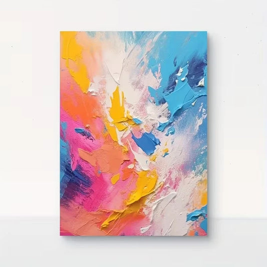 Abstract Oil Painting with Bold Strokes 60x90cm Metal Print Ready to Hang