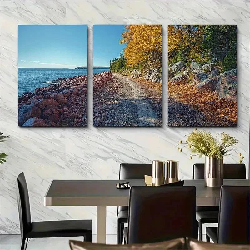 3pcs Vernal Acadia National Park Perfect Wall Art Set Canvas Framed 50x70cm - High Quality Print 100% Australian Made Wall Canvas Ready to Hang