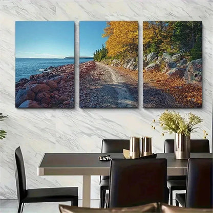 3pcs Vernal Acadia National Park Perfect Wall Art Set Canvas Framed 50x70cm - High Quality Print 100% Australian Made Wall Canvas Ready to Hang