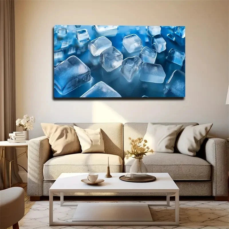 Lump Of Ice Scattered Wall Art Canvas Office Home Room Framed 120x60cm