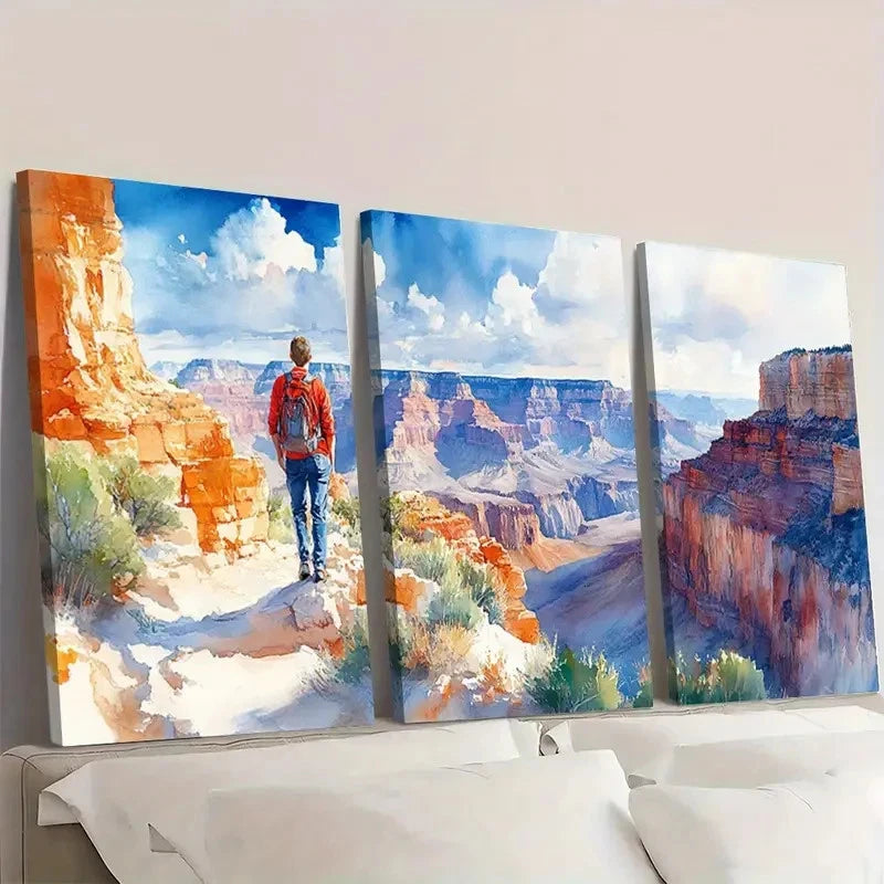 3pcs Red Rock Mountain Landscapes A     Wall Art Set Canvas Framed 60x90cm - High Quality Print 100% Australian Made Wall Canvas Ready to Hang
