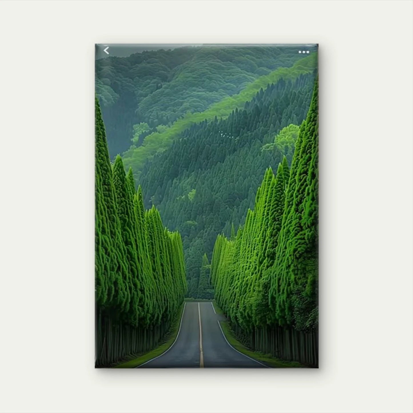 Forest & Peaceful Road Oil Painting 60x90cm Metal Print Ready to Hang