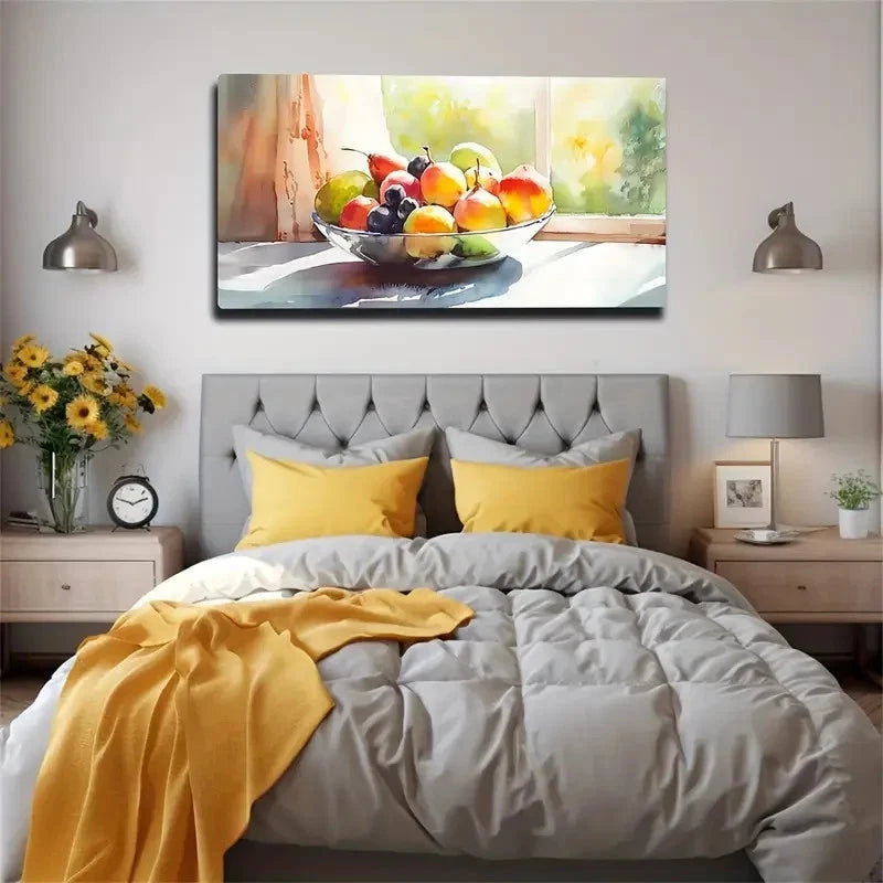 Fresh Fruit Plates Suitable Wall Art Canvas Office Home Room Framed 120x60cm