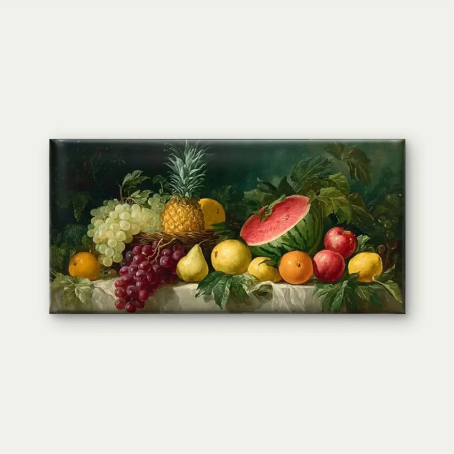 Tropical Pineapple Wall Art Canvas Office Home Room Framed 120x60cm - Bella Home Decor