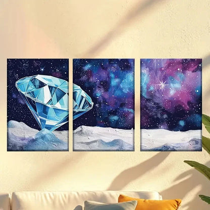 3pcs Diamonds under the stars Wall Art Set Canvas Framed 40x60cm - High Quality Print 100% Australian Made Wall Canvas Ready to Hang - Bella Home Decor