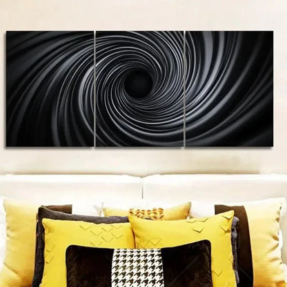 3pcs Black Hole Tunnel Design Wall Art Set Canvas Unframed - High Quality Print 100% Australian Made Wall Canvas - Bella Home Decor