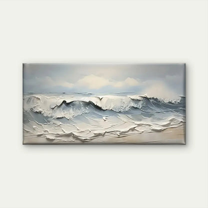 Waves Beach Abstract Wall Art Canvas Office Home Room Framed 120x60cm