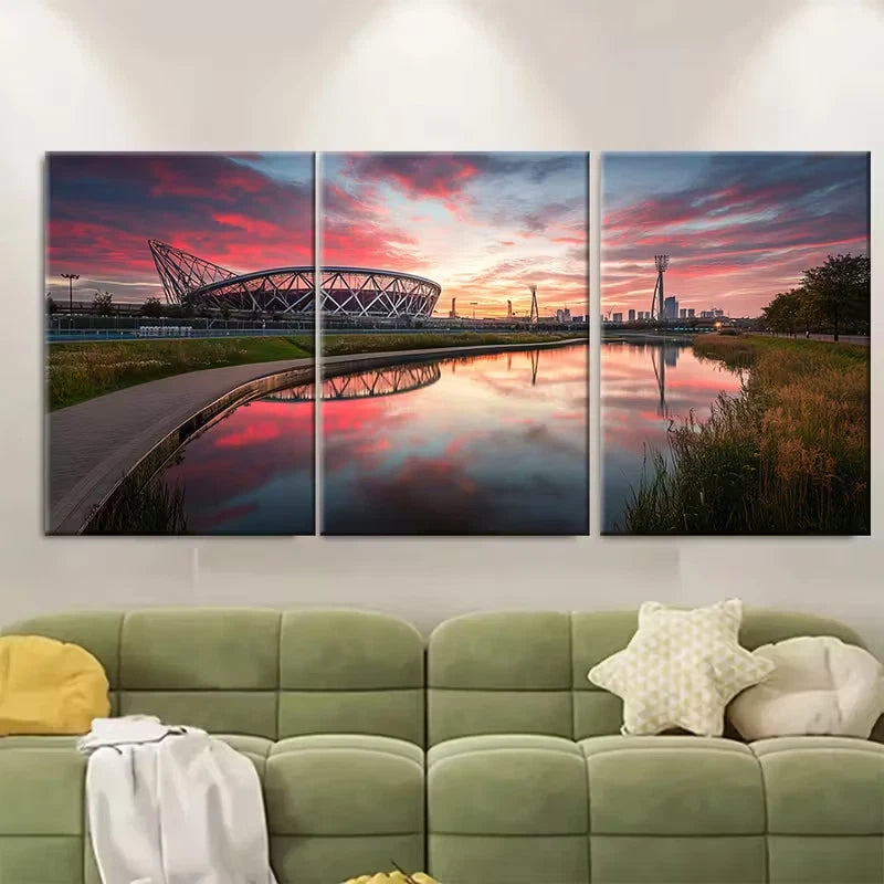 3pcs London Park Stadium Metal Print Ready to Hang Art