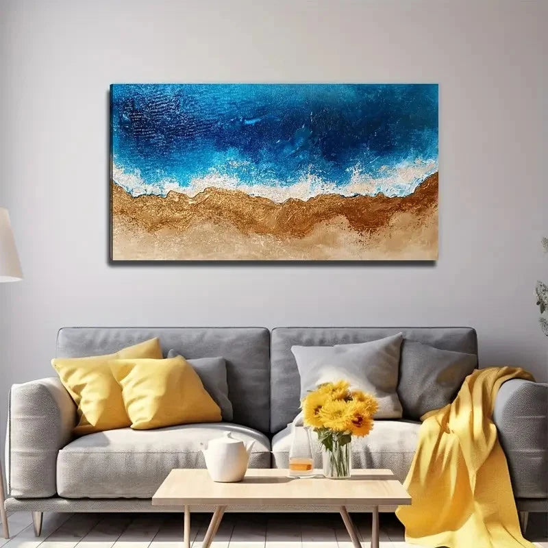 Ocean Wave Beach Perfect Wall Art Canvas Office Home Room Framed 120x60cm