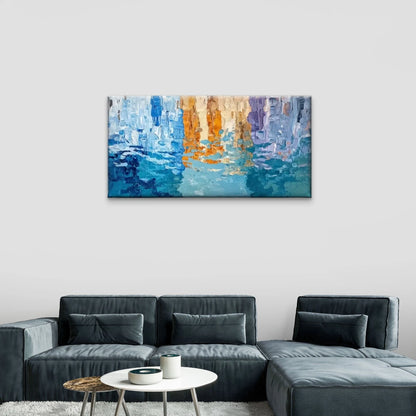 Abstract Colourful Painting Wall Art Canvas Office Home Room Framed 120x60cm