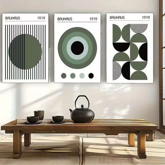 3pcs Minimalist Abstract Design Metal Print Ready to Hang Art