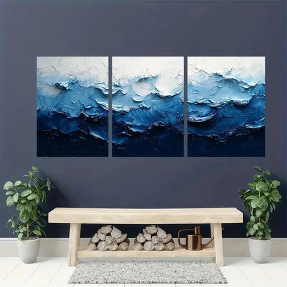 3pcs Acrylic Black and White Abstract Painting Metal Print Ready to Hang Art - Bella Home Decor