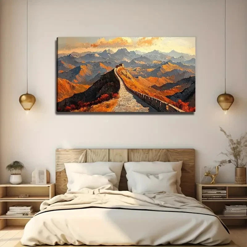 Mountain Great Of China Wall Art Canvas Office Home Room Framed 120x60cm