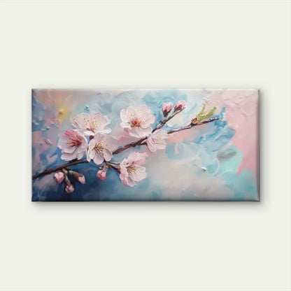 Branches Pink Flowers Abstract Wall Art Canvas Office Home Room Framed 120x60cm