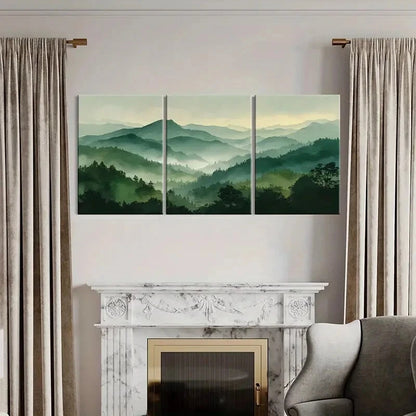 3pcs Mountain Landscape Forest View Nature Scenery Metal Print Ready to Hang Art - Bella Home Decor