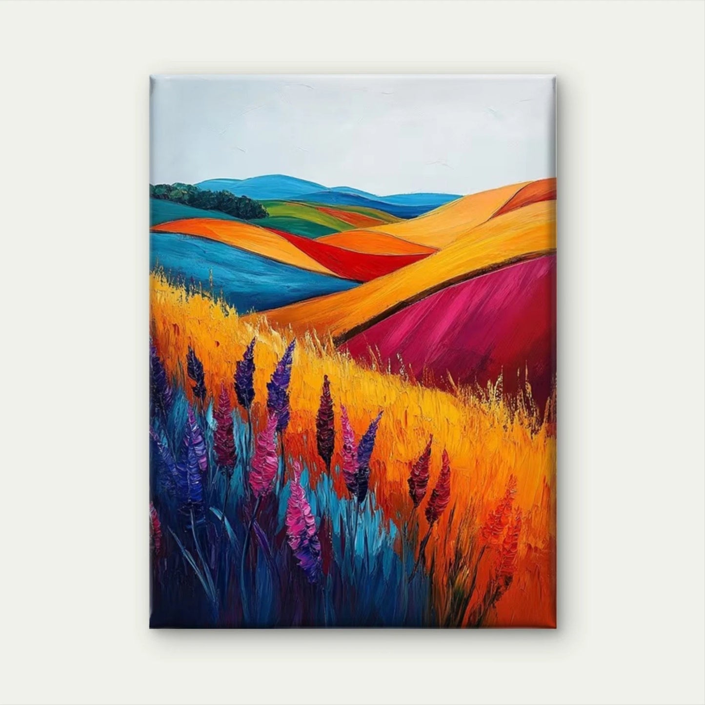 Vibrant Fields Sky Contemporary Landscape 60x90cm Metal Print Ready to Hang