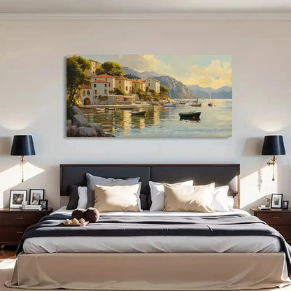 Peaceful Reflection Aesthetic Wall Art Canvas Office Home Room Framed 120x60cm - Bella Home Decor