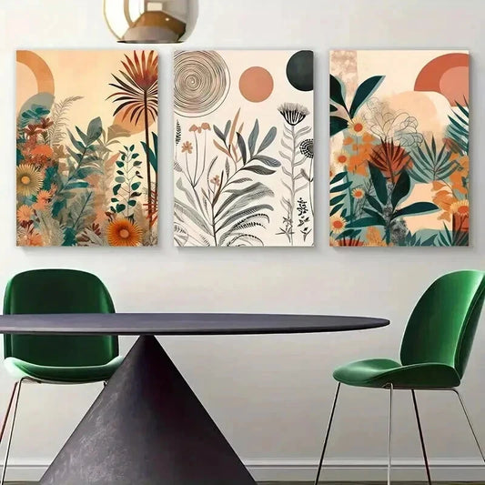 3pcs Medieval Modern Neutral Minimalist Perfect Wall Art Set Canvas Framed 60x90cm - High Quality Print 100% Australian Made Wall Canvas Ready to Hang