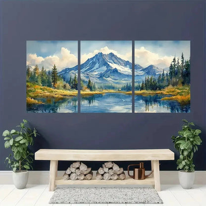 3pcs Oregon Art Inspired Landscape Painting Metal Print Ready to Hang Art - Bella Home Decor