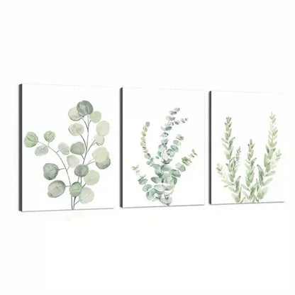 3pcs Blue Flowers With Freckles Of Gold Wall Art Set Canvas Unframed - High Quality Print 100% Australian Made Wall Canvas  Wall Art Set Canvas Unframed - High Quality Print 100% Australian Made Wall Canvas - Bella Home Decor