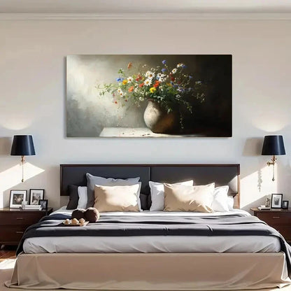 Modern Nature Vibrant Floral Wall Art Canvas Office Home Room Framed 120x60cm - Bella Home Decor