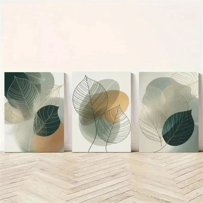 3pcs Tones Green Botanical Wall Art Canvas Unframed - High Quality Print 100% Australian Made Wall Canvas