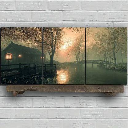 3pcs Beautiful Estate Design Scenery Metal Print Ready to Hang Art - Bella Home Decor