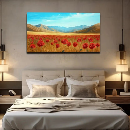Golden Field Suitable Scenes Wall Art Canvas Office Home Room Framed 120x60cm