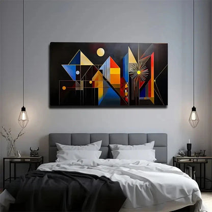 Colorful Geometric Graphics Wall Art Canvas Office Home Room Framed 120x60cm