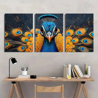 3pcs Cottage PeaRooster Lady Painting Wall Art Set Canvas Framed 40x60cm - High Quality Print 100% Australian Made Wall Canvas Ready to Hang - Bella Home Decor