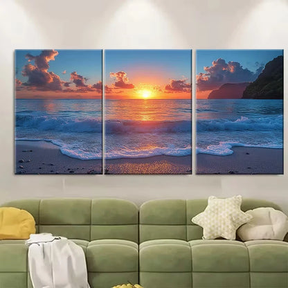 3pcs Reunion Island Coastal Metal Print Ready to Hang Art