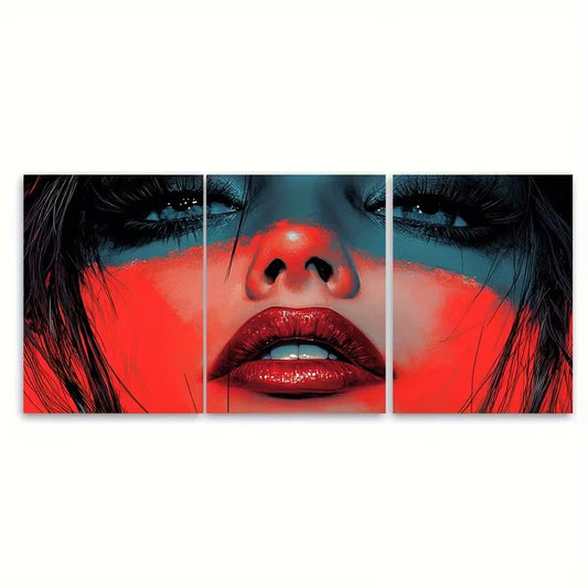 3pcs Graphic Fashion Illustration Metal Print Ready to Hang Art