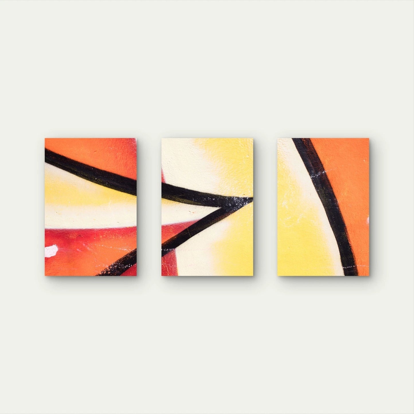 3pcs Abstract Orange and Yellow Print Wall Art Set Canvas Framed 50x70cm - High Quality Print 100% Australian Made Wall Canvas Ready to Hang