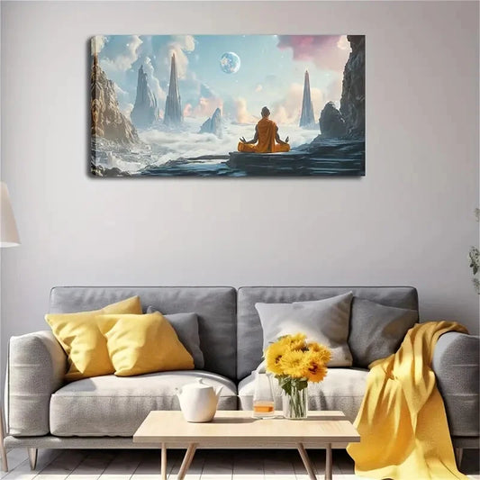 Minimalist Modern Meditation Wall Art Canvas Office Home Room Framed 120x60cm