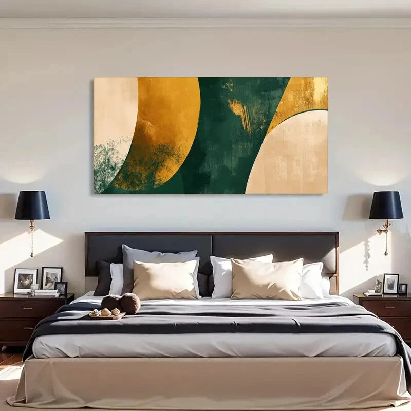 Green & Yellow Gradient Smooth Wall Art Canvas Office Home Room Framed 120x60cm - Bella Home Decor