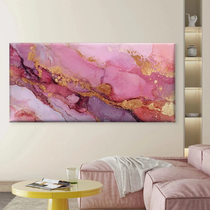 Abstract Pink Purple Gradient Wall Art Canvas Office Home Room Framed 120x60cm