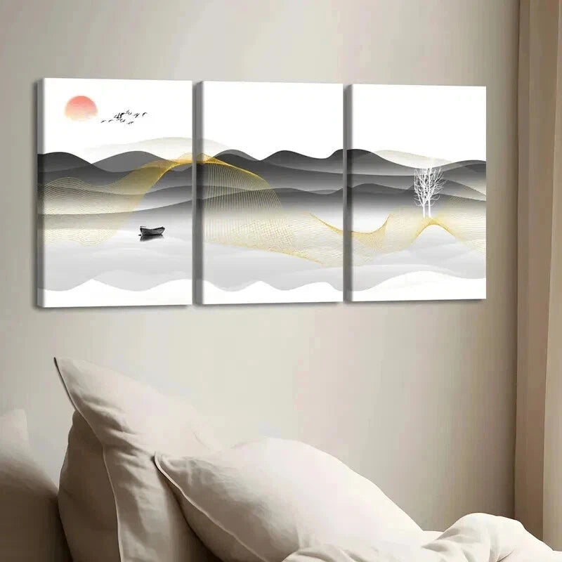 3pcs Contemporary Artwork Odorless Perfect Wall Art Set Canvas Framed 60x90cm - High Quality Print 100% Australian Made Wall Canvas Ready to Hang - Bella Home Decor