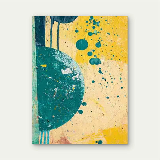 Abstract Art Blue & Green Drip Design 40x60cm Metal Print Ready to Hang
