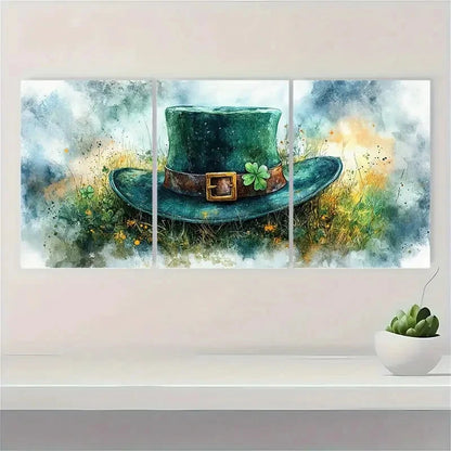 3pcs St, Patricks Day Watercolor Print Metal Print Ready to Hang Art - Bella Home Decor