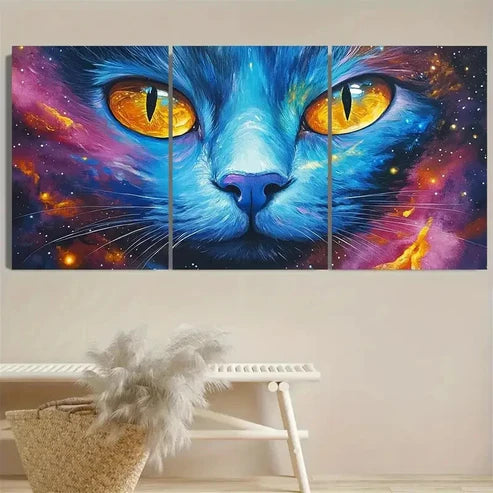 3pcs Colorful Space-Themed Wall Art Set Canvas Unframed - High Quality Print 100% Australian Made Wall Canvas - Bella Home Decor