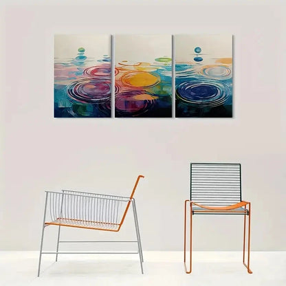 3pcs Colorful Abstract Water Ripple Metal Print Ready to Hang Art - Bella Home Decor