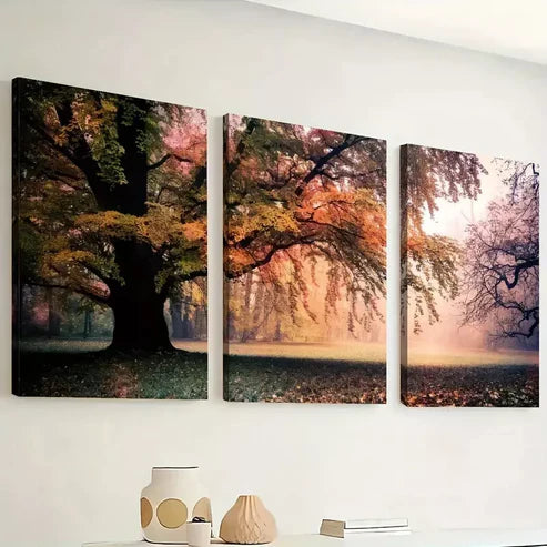 3pcs Forest Sunrise Morning Scenery Wall Art Canvas Unframed - High Quality Print 100% Australian Made Wall Canvas - Bella Home Decor