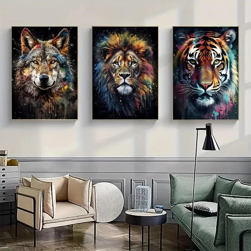 3pcs Wildlife  Canvas Framed 50x70cm - High Quality Print 100% Australian Made Wall Canvas Ready to Hang