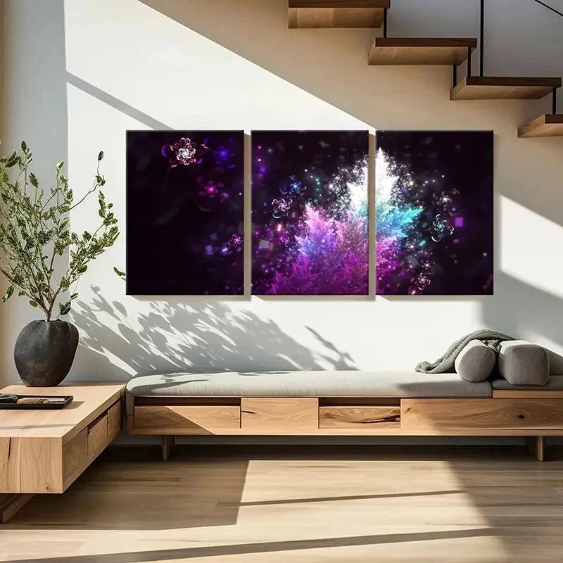3pcs Fantasy Colorful Leaves Abstract Aesthetic Wall Art Set Canvas Framed 40x60cm - High Quality Print 100% Australian Made Wall Canvas Ready to Hang - Bella Home Decor